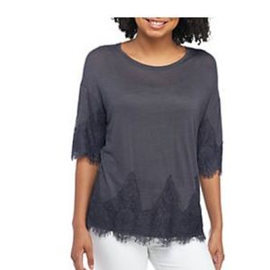 Lace Hem Sleeve Knit